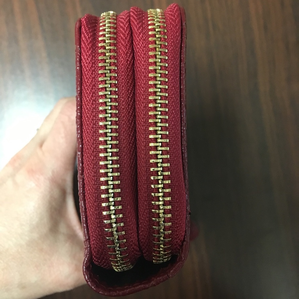 MKF genuine leather wallet wristlet (red). NWT - Picture 2 of 5